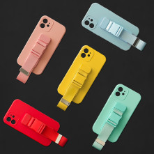 Rugalmas zselés TPU tok katpánttal Samsung Galaxy A52s 5G / A52 5G / A52 4G készülékhez - FEKETE