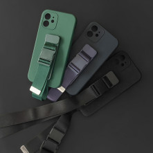 Rugalmas zselés TPU tok katpánttal Samsung Galaxy A52s 5G / A52 5G / A52 4G készülékhez - FEKETE