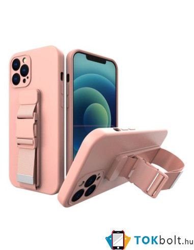 Rugalmas zselés TPU tok katpánttal Samsung Galaxy A52s 5G / A52 5G / A52 4G készülékhez - RÓZSASZÍN