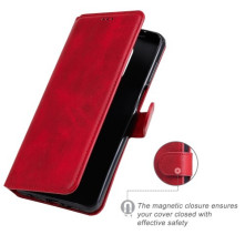 Oldalra nyíló tok Xiaomi Redmi Note 9S telefonhoz - PIROS