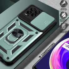 Kemény műanyag és rugalmas TPU hibrid tok Realme 8 telefonhoz - ZÖLD