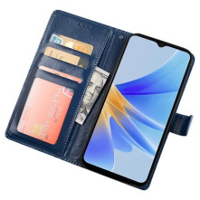 Oldalra nyíló tok Oppo A78 telefonhoz - KÉK