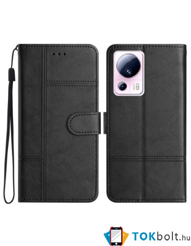 Oldalra nyíló tok Xiaomi 13 Lite telefonhoz - FEKETE