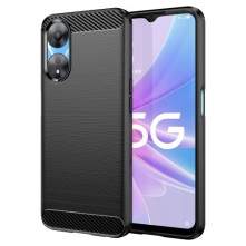 Oppo A78 karbon mintás tok - FEKETE