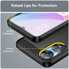 Oppo A78 karbon mintás tok - FEKETE