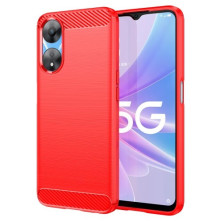 Oppo A78 karbon mintás tok - PIROS