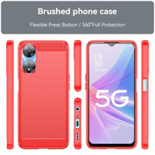 Oppo A78 karbon mintás tok - PIROS