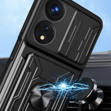 Kemény műanyag és rugalmas TPU hibrid tok Oppo A78 telefonhoz - RÓZSAARANY