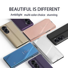 Flip telefontok átlátszó előlappal Honor 90 Lite készülékhez - EZÜST