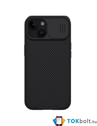 NILLKIN masszív tok kameravédővel Apple iPhone 15 Plus telefonhoz - FEKETE