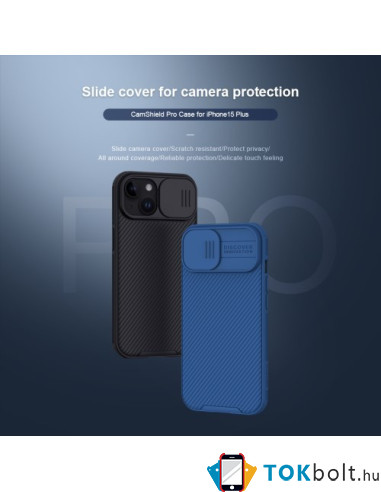 NILLKIN masszív tok kameravédővel Apple iPhone 15 Plus telefonhoz - FEKETE