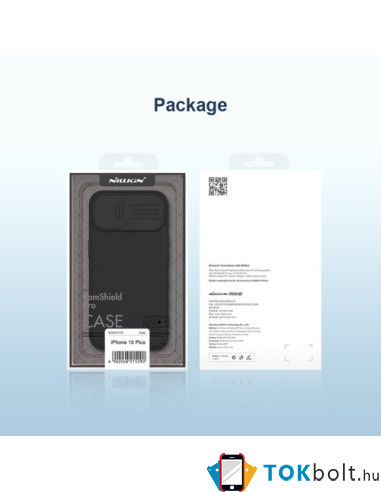 NILLKIN masszív tok kameravédővel Apple iPhone 15 Plus telefonhoz - ZÖLD