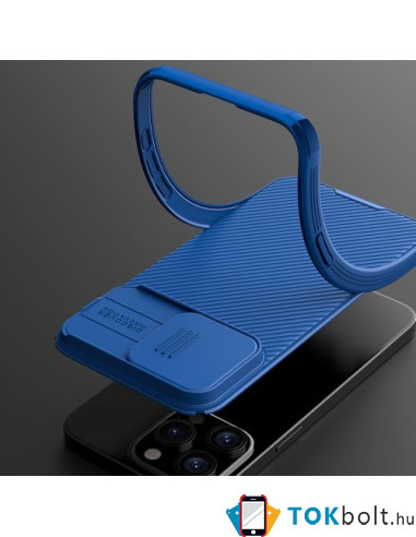 NILLKIN masszív tok kameravédővel Apple iPhone 15 Pro Max telefonhoz - KÉK