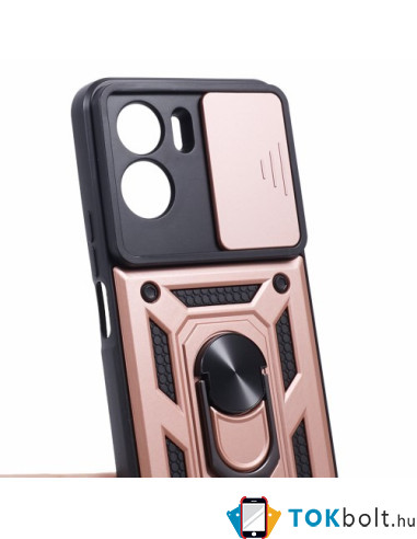 Kemény műanyag és rugalmas TPU hibrid tok Honor 90 Lite telefonhoz - RÓZSAARANY