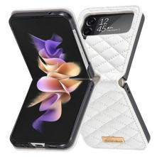 Bőr tapintású háttok Samsung Galaxy Z Flip4 5G készülékhez - FEHÉR