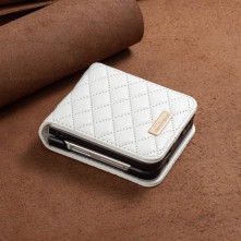 Bőr tapintású háttok Samsung Galaxy Z Flip4 5G készülékhez - FEHÉR