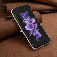 Bőr tapintású háttok Samsung Galaxy Z Flip4 5G készülékhez - FEHÉR