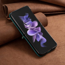 Bőr tapintású háttok Samsung Galaxy Z Flip4 5G készülékhez - ZÖLD