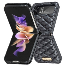 Bőr tapintású háttok Samsung Galaxy Z Flip4 5G készülékhez - FEKETE