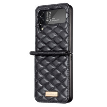 Bőr tapintású háttok Samsung Galaxy Z Flip4 5G készülékhez - FEKETE