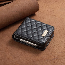Bőr tapintású háttok Samsung Galaxy Z Flip4 5G készülékhez - FEKETE