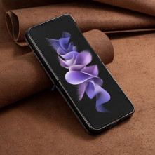 Bőr tapintású háttok Samsung Galaxy Z Flip4 5G készülékhez - FEKETE