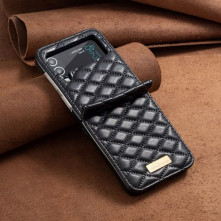 Bőr tapintású háttok Samsung Galaxy Z Flip4 5G készülékhez - FEKETE