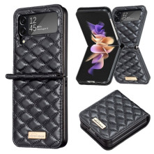 Bőr tapintású háttok Samsung Galaxy Z Flip4 5G készülékhez - FEKETE
