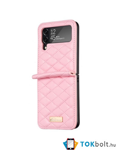 Bőr tapintású háttok Samsung Galaxy Z Flip4 5G készülékhez - RÓZSASZÍN