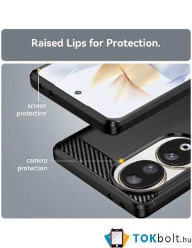 Honor 90 karbon mintás tok - FEKETE