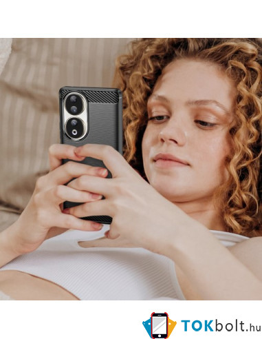 Honor 90 karbon mintás tok - FEKETE