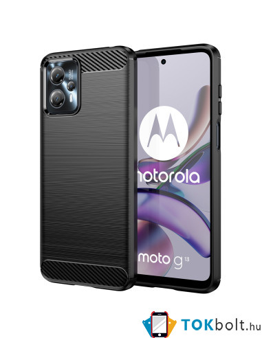 Motorola Moto G13 / G23 / G53 karbon mintás tok - FEKETE