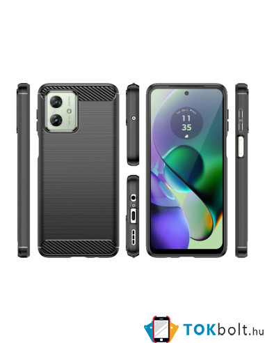 Motorola Moto G54 karbon mintás tok - FEKETE