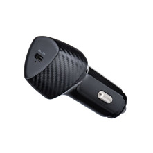 FORCELL CARBON autós töltő Type C 3.0 PD20W CC50-1C black (Total 20W) Type-C Lightning kábellel - FEKETE