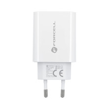 FORCELL töltő EU USB Lightning kábellel 3A 20W Quick Charge 4.0 - FEHÉR