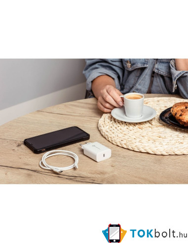 FORCELL töltő EU USB Lightning kábellel 3A 20W Quick Charge 4.0 - FEHÉR