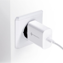 FORCELL töltő EU USB Lightning kábellel 3A 20W Quick Charge 4.0 - FEHÉR