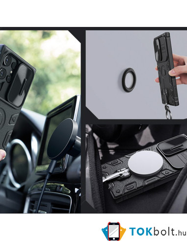 Nillkin CamShield Armor Pro Magnetic tok Samsung Galaxy S23 Ultra készülékhez - FEKETE