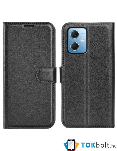 Oldalra nyíló tok Xiaomi Redmi Note 12 / Poco X5 telefonhoz - FEKETE