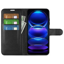 Oldalra nyíló tok Xiaomi Redmi Note 12 / Poco X5 telefonhoz - FEKETE