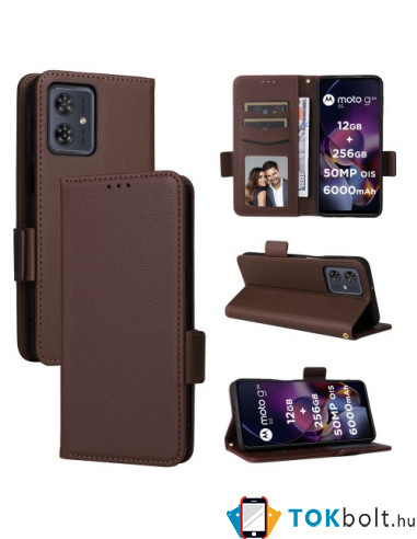 Oldalra nyíló tok Motorola Moto G54 telefonhoz - BARNA
