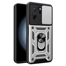 Kemény műanyag és rugalmas TPU hibrid tok Xiaomi 13T / 13T Pro telefonhoz - EZÜST