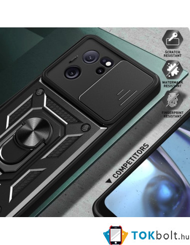 Kemény műanyag és rugalmas TPU hibrid tok Xiaomi 13T / 13T Pro telefonhoz - EZÜST