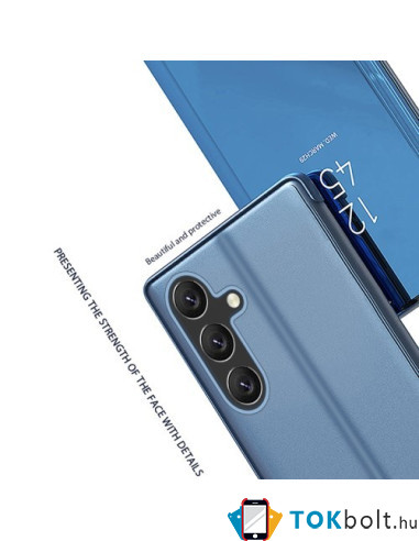 Flip telefontok átlátszó előlappal Samsung Galaxy A05s készülékhez - KÉK