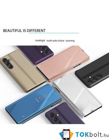 Flip telefontok átlátszó előlappal Samsung Galaxy A05s készülékhez - KÉK