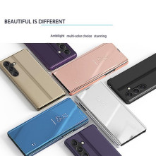 Flip telefontok átlátszó előlappal Samsung Galaxy A05s készülékhez - KÉK