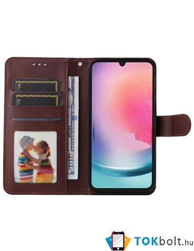 Oldalra nyíló tok Samsung Galaxy A25 5G telefonhoz - BARNA