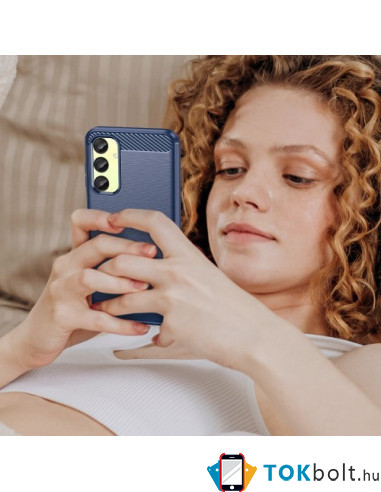 Samsung Galaxy A25 5G karbon mintás tok - KÉK