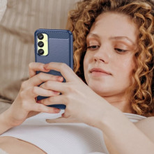 Samsung Galaxy A25 5G karbon mintás tok - KÉK