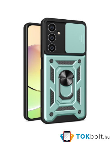 Kemény műanyag és rugalmas TPU hibrid tok Samsung Galaxy A05s telefonhoz - ZÖLD